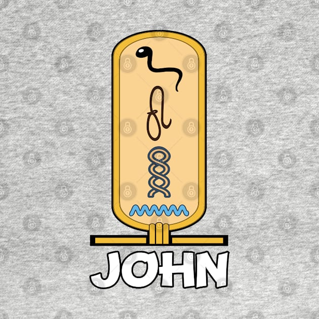 JOHN-American names in hieroglyphic letters-JOHN, name in a Pharaonic Khartouch-Hieroglyphic pharaonic names by egygraphics